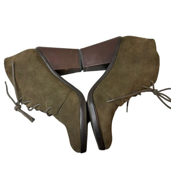 STEVE MADDEN Olive Green Suede Heeled Booties Size 9.5 - Picture 8 of 17
